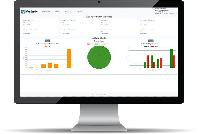 Cashware Advisor screen on a computer monitor.