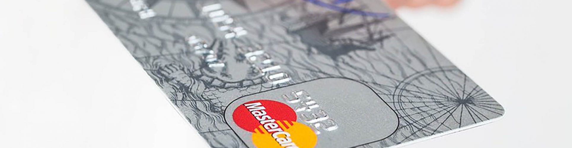 Closeup on a MasterCard debit card.